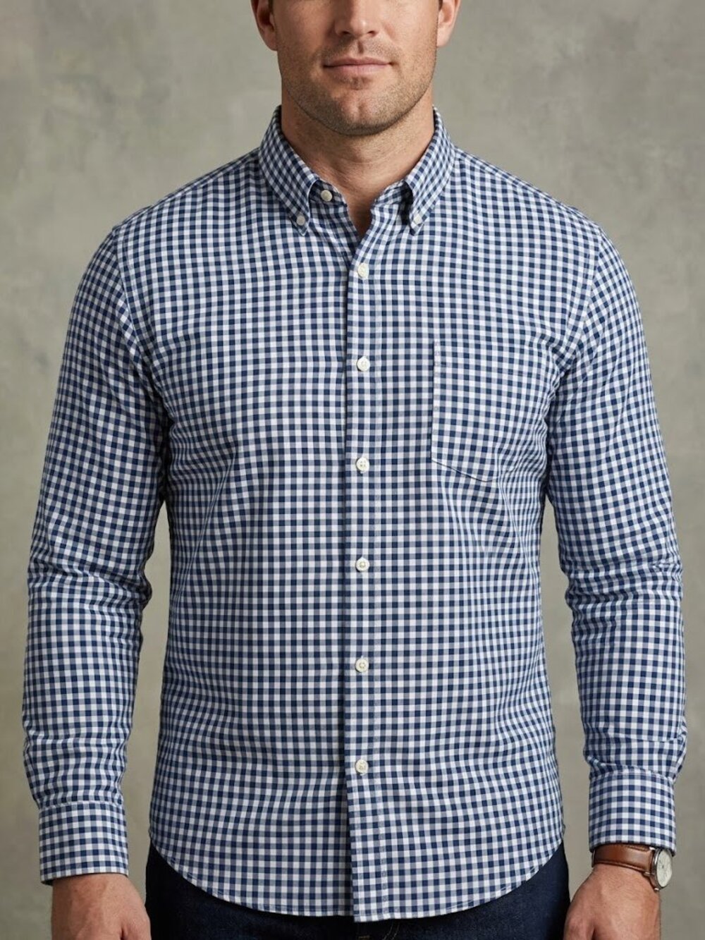 J.Crew Men's XL Slim Fit Blue Gingham Oxford Button Down Shirt OCBD